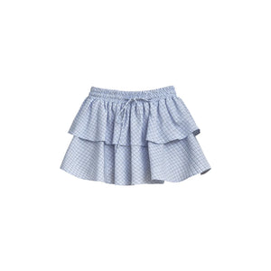 Plaid Patchwork Blouse and Skirt Set-Up