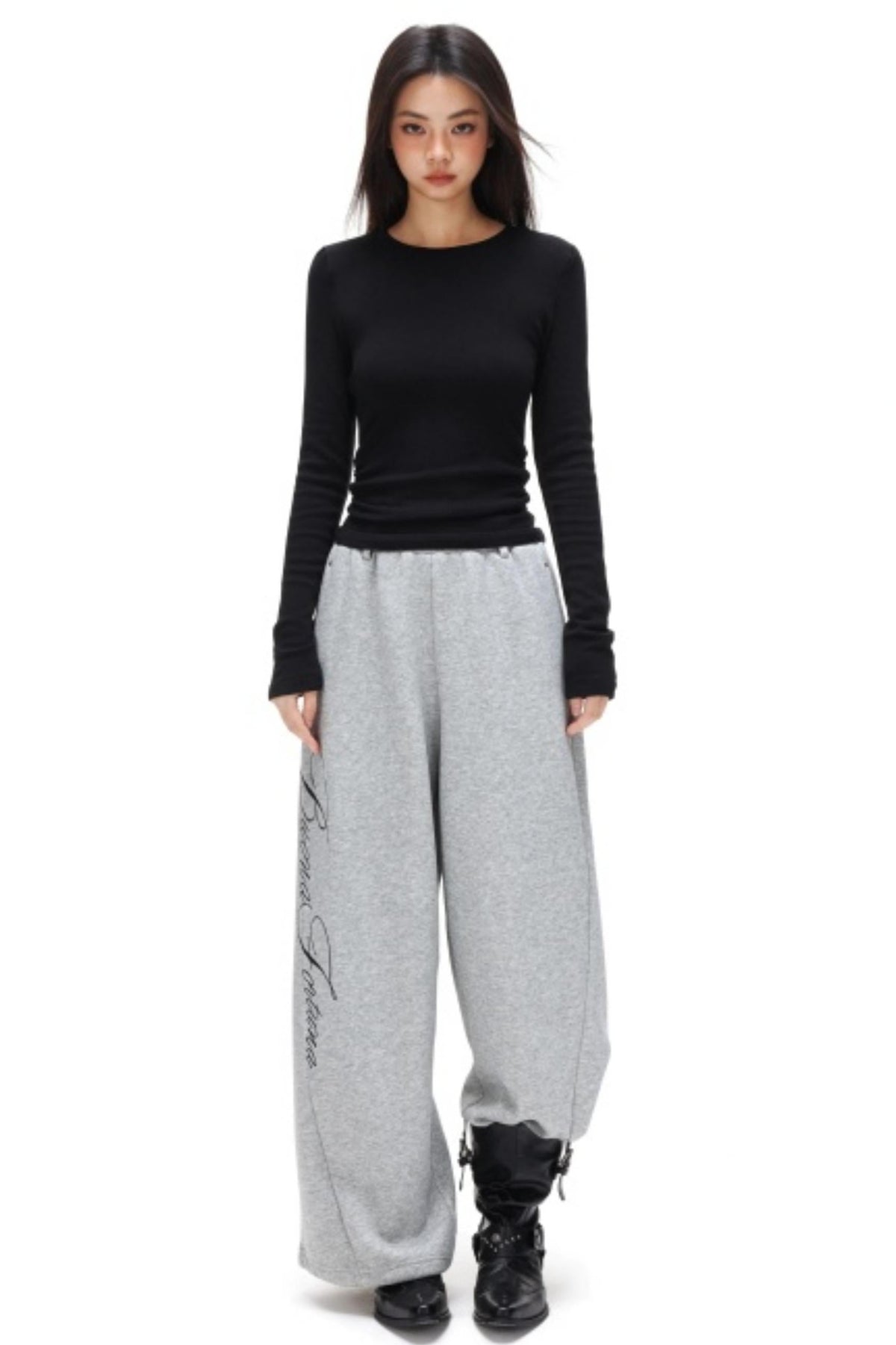Plaid Patchwork Fleece-Lined Pants
