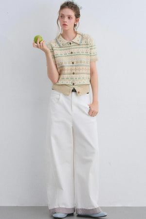 Plaid Patchwork High-Waisted Pants