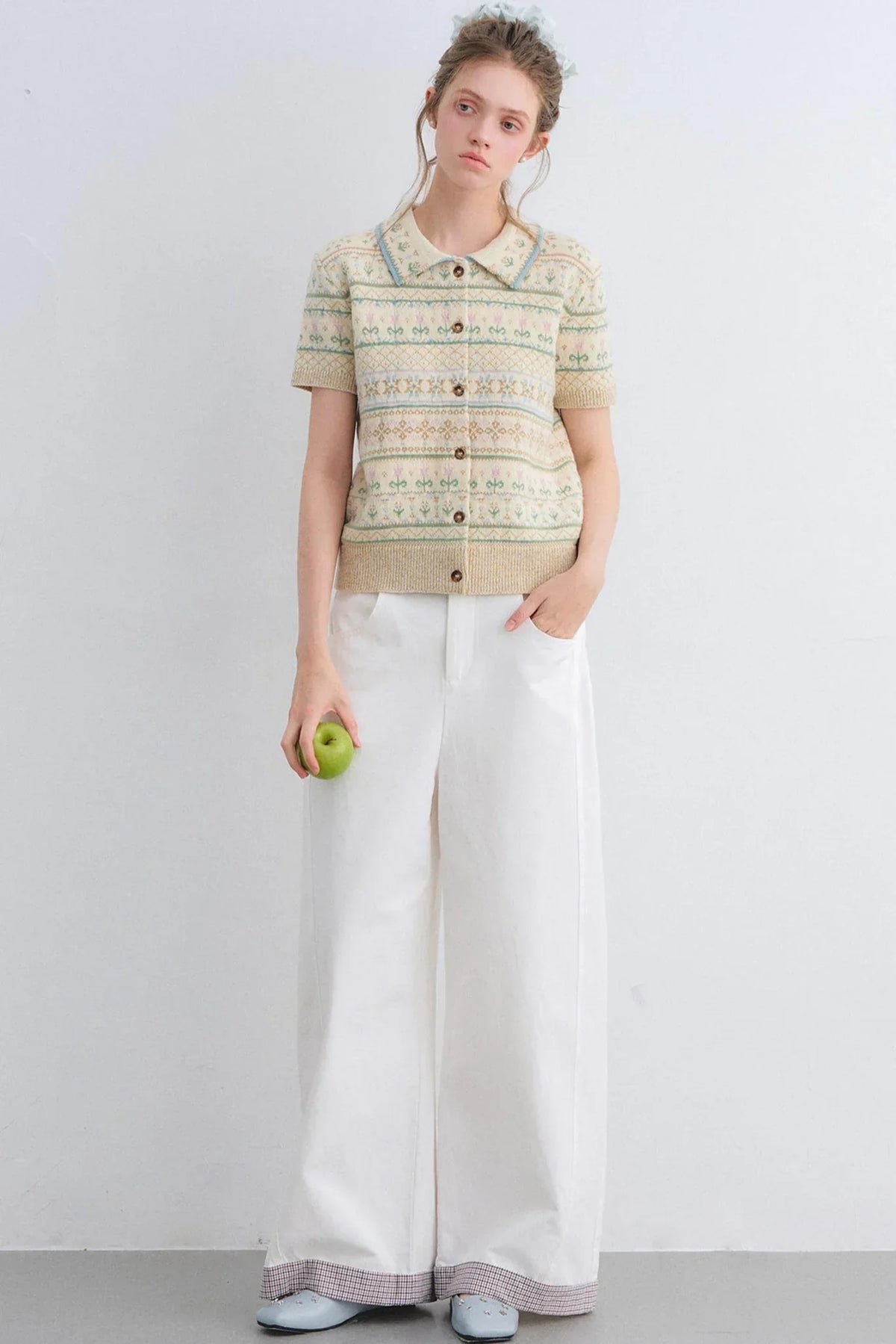 Plaid Patchwork High-Waisted Pants