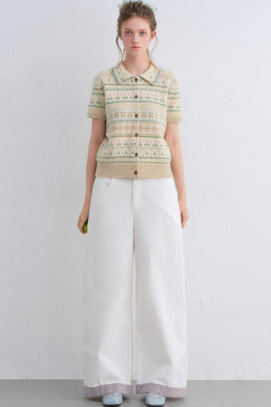 Plaid Patchwork High-Waisted Pants