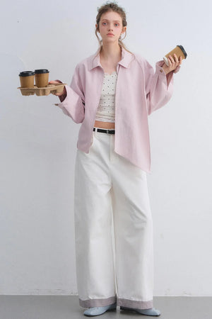 Plaid Patchwork High-Waisted Pants