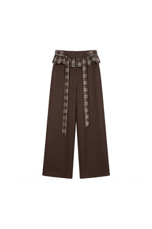 Plaid Patchwork Hooded Sweatshirt and Sweatpants Set-Up