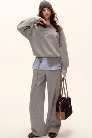 Plaid Patchwork Knit Sweater Set-Up