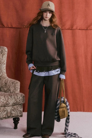 Plaid Patchwork Knit Sweater Set-Up