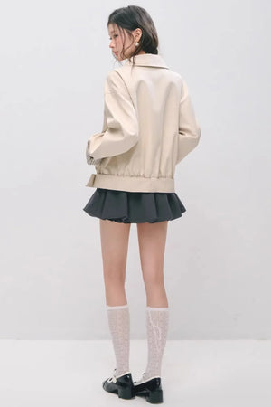 Plaid Patchwork Lapel Buttoned Jacket