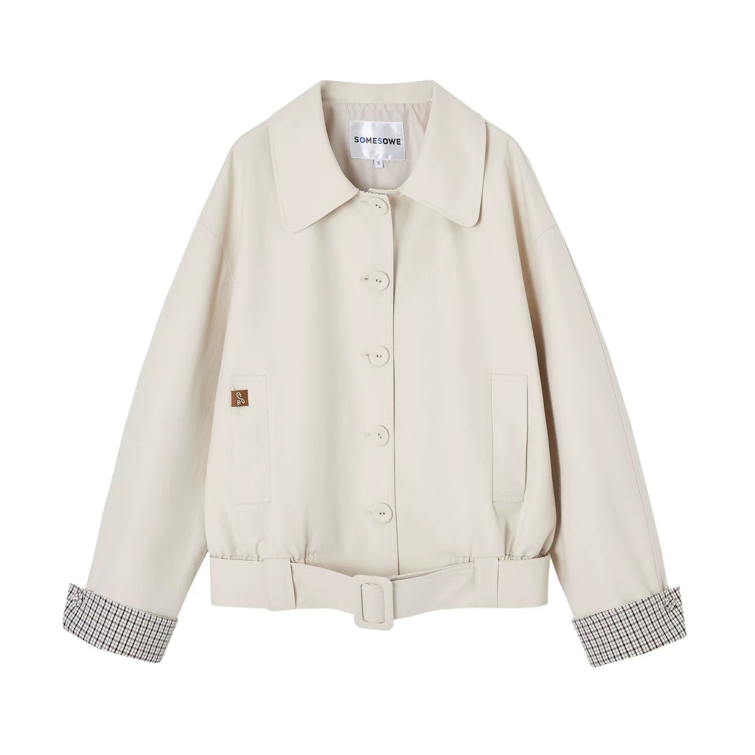 Plaid Patchwork Lapel Buttoned Jacket