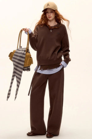 Plaid Patchwork Sweater Set-Up