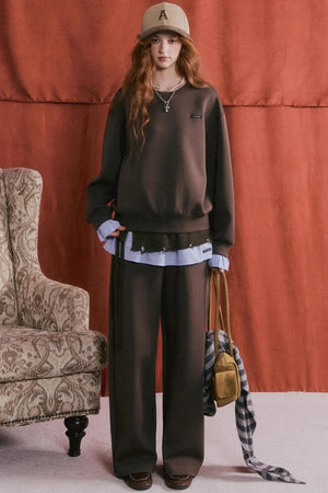 Plaid Patchwork Sweater Set-Up