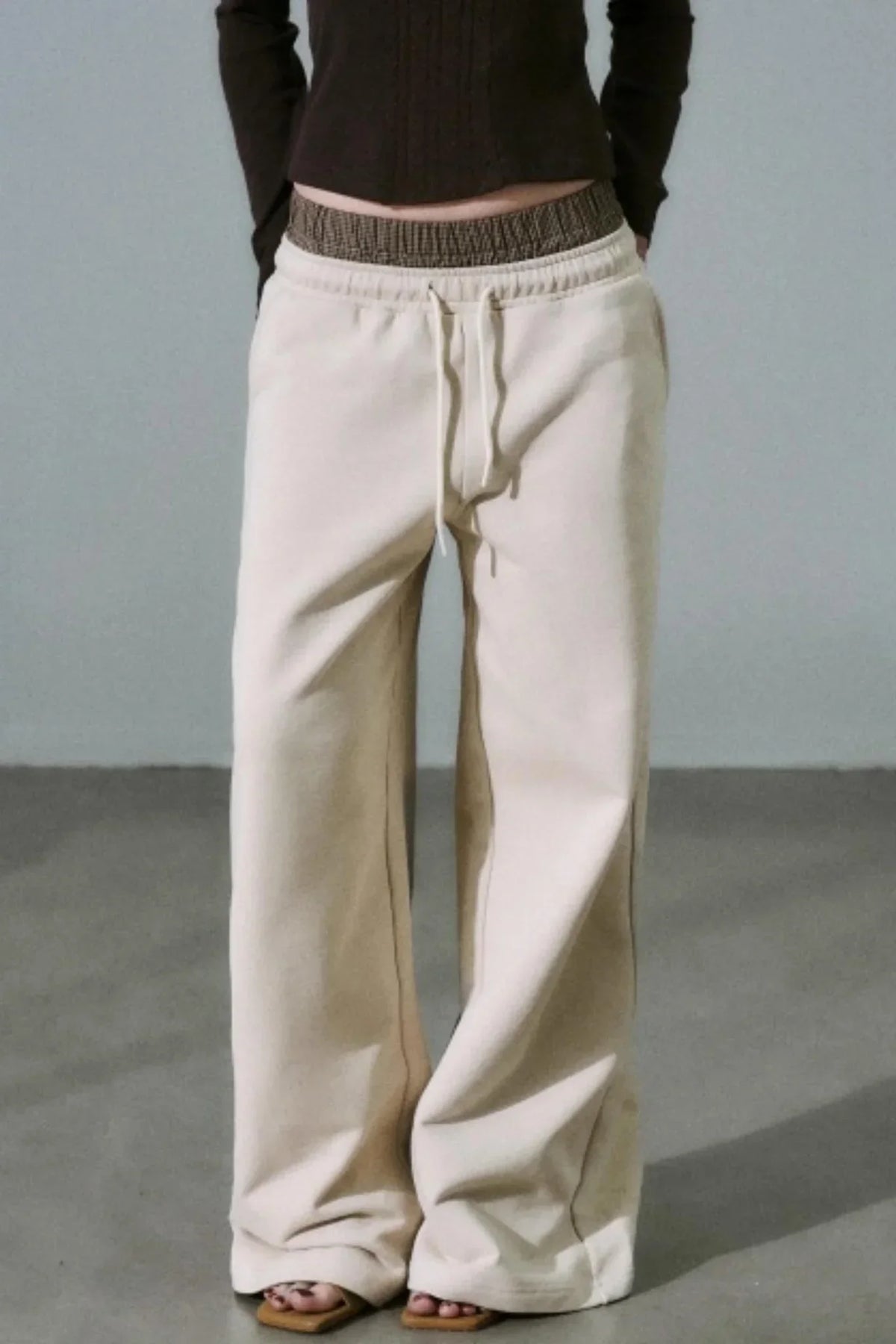 Plaid Patchwork Terry Sweatpants