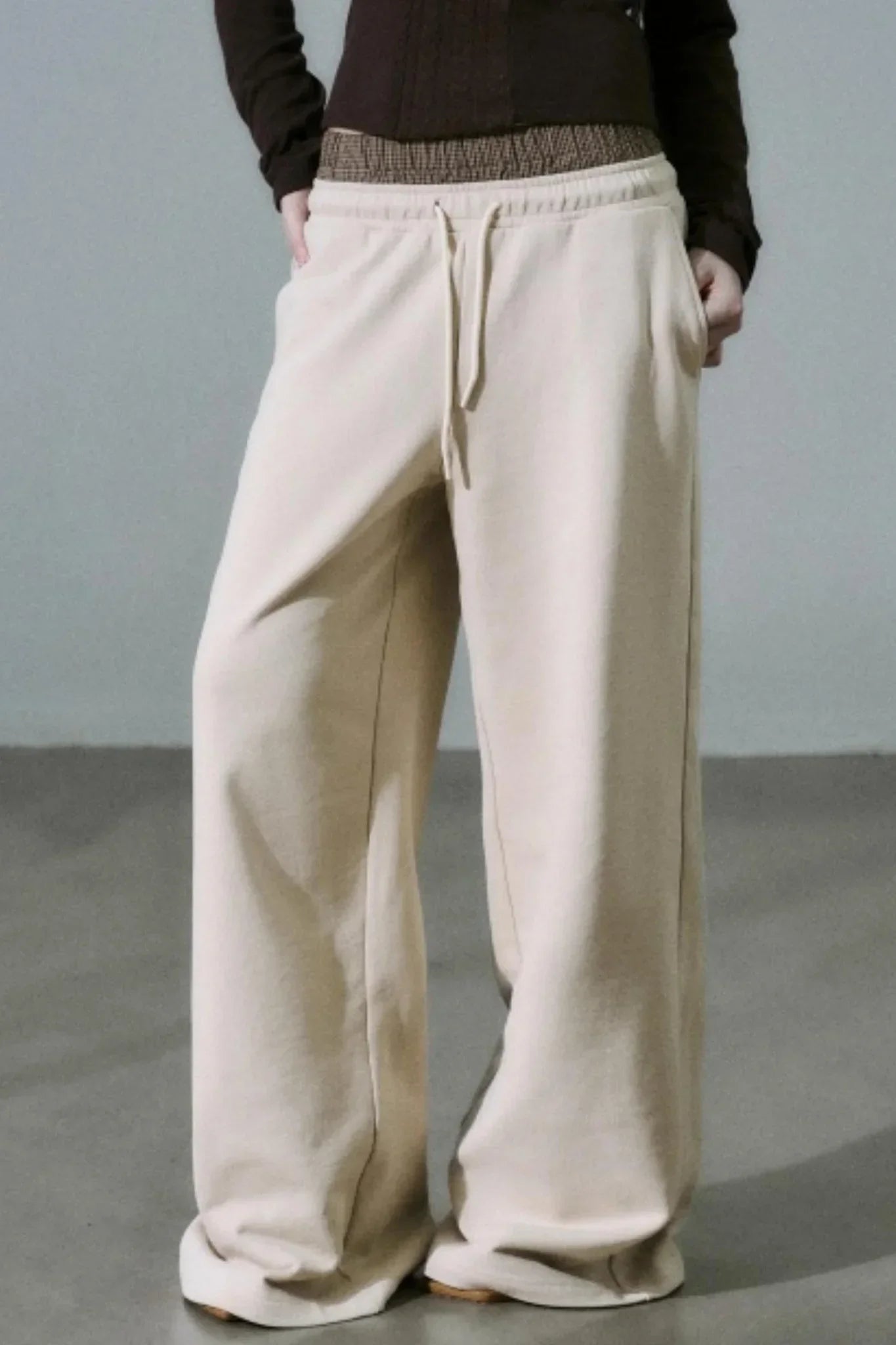 Plaid Patchwork Terry Sweatpants