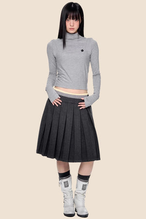 Plaid Patchwork Wool Skirt