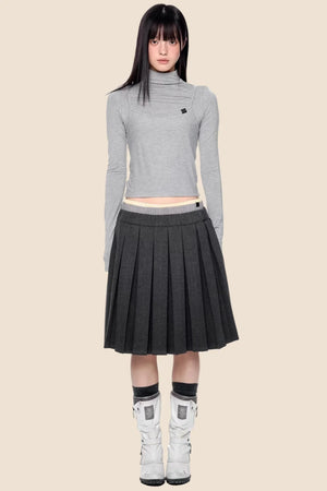 Plaid Patchwork Wool Skirt