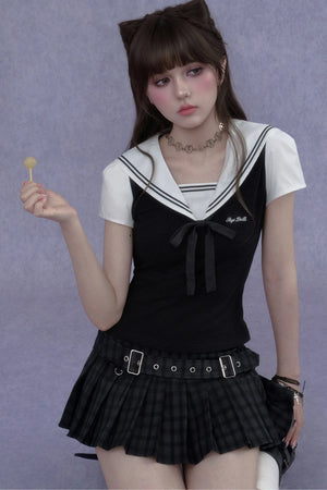 Plaid Pleated Skirt Shorts
