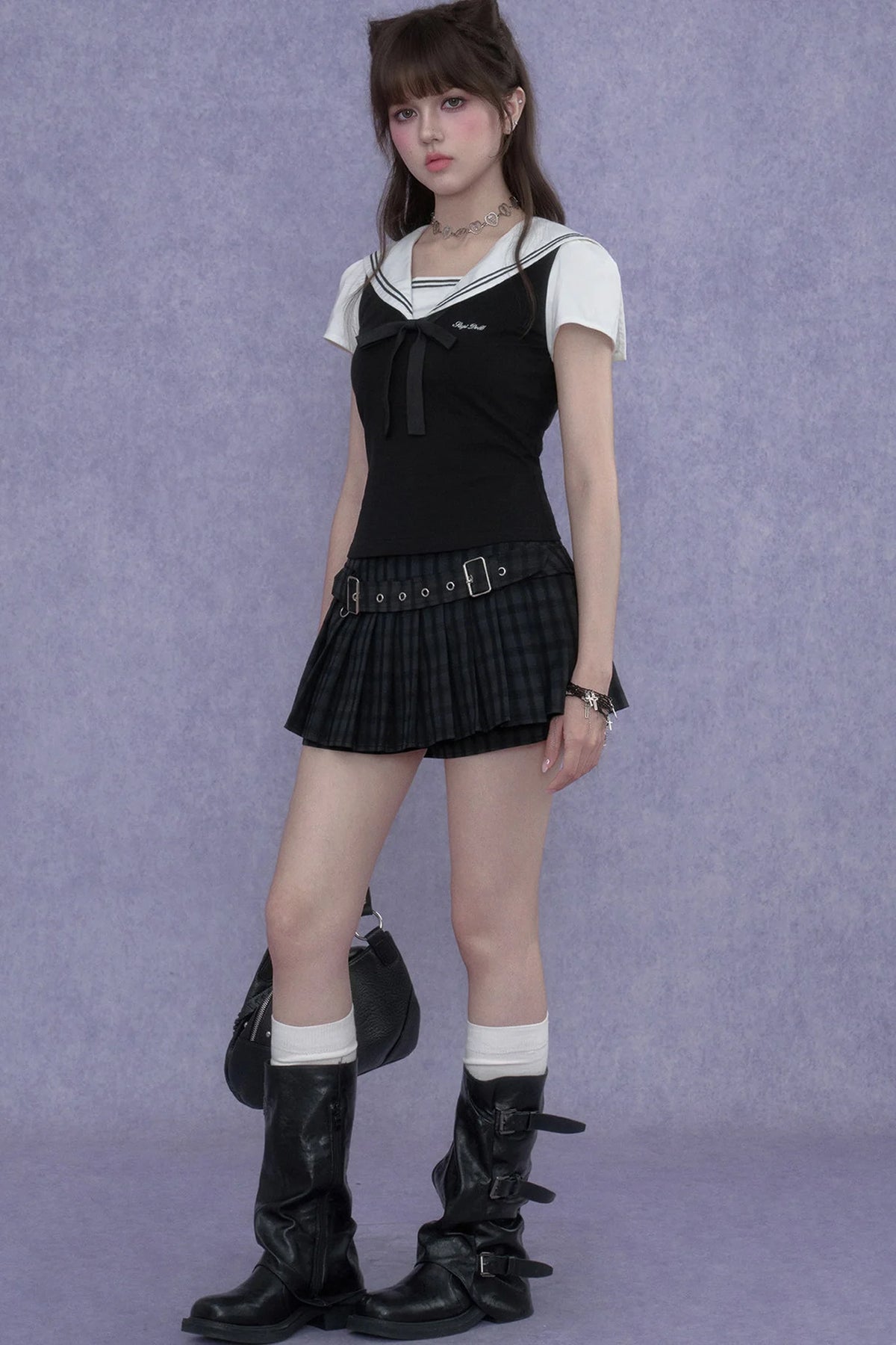 Plaid Pleated Skirt Shorts