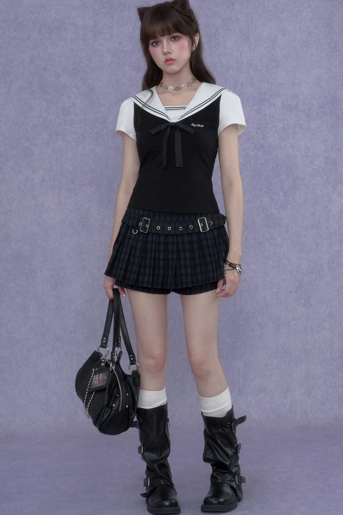 Plaid Pleated Skirt Shorts