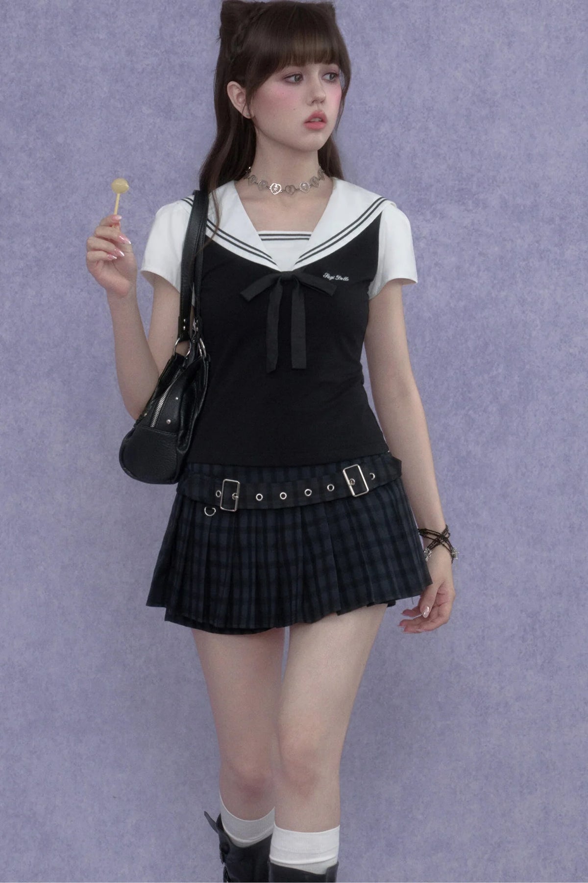 Plaid Pleated Skirt Shorts
