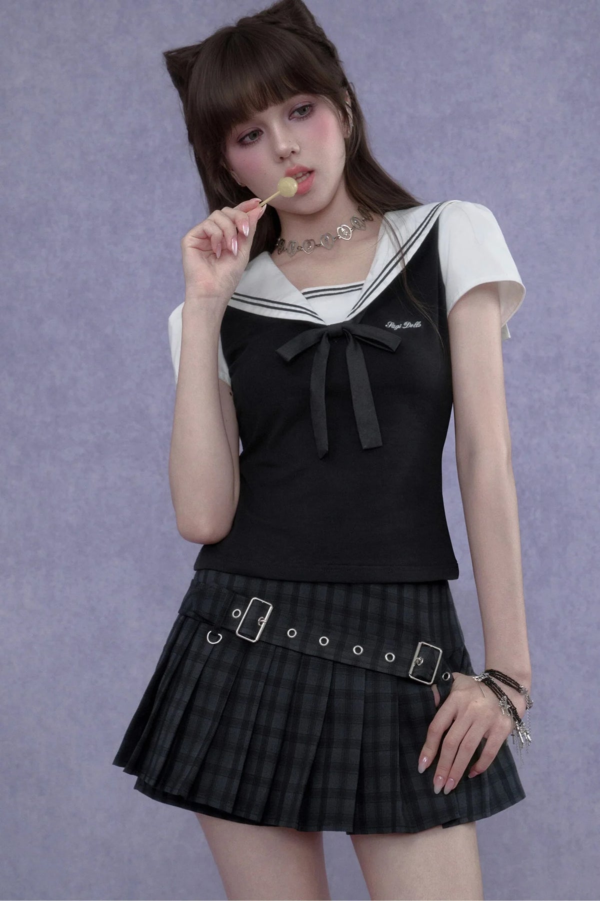 Plaid Pleated Skirt Shorts