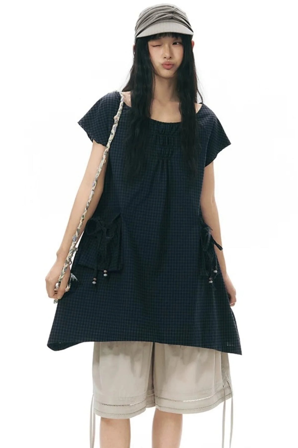 Plaid Pocket Vintage Dress