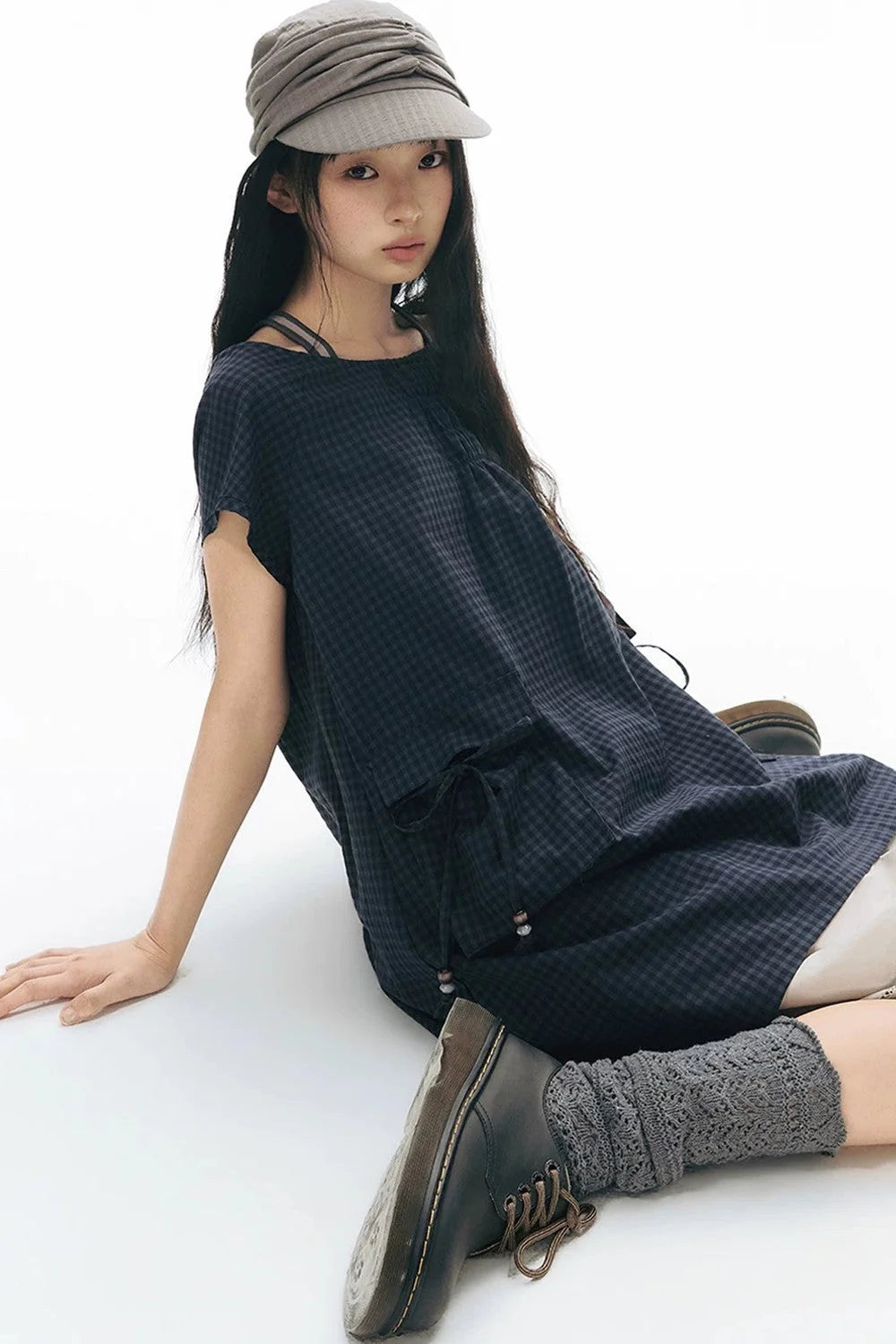 Plaid Pocket Vintage Dress