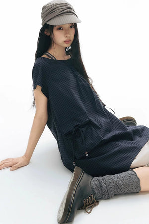 Plaid Pocket Vintage Dress