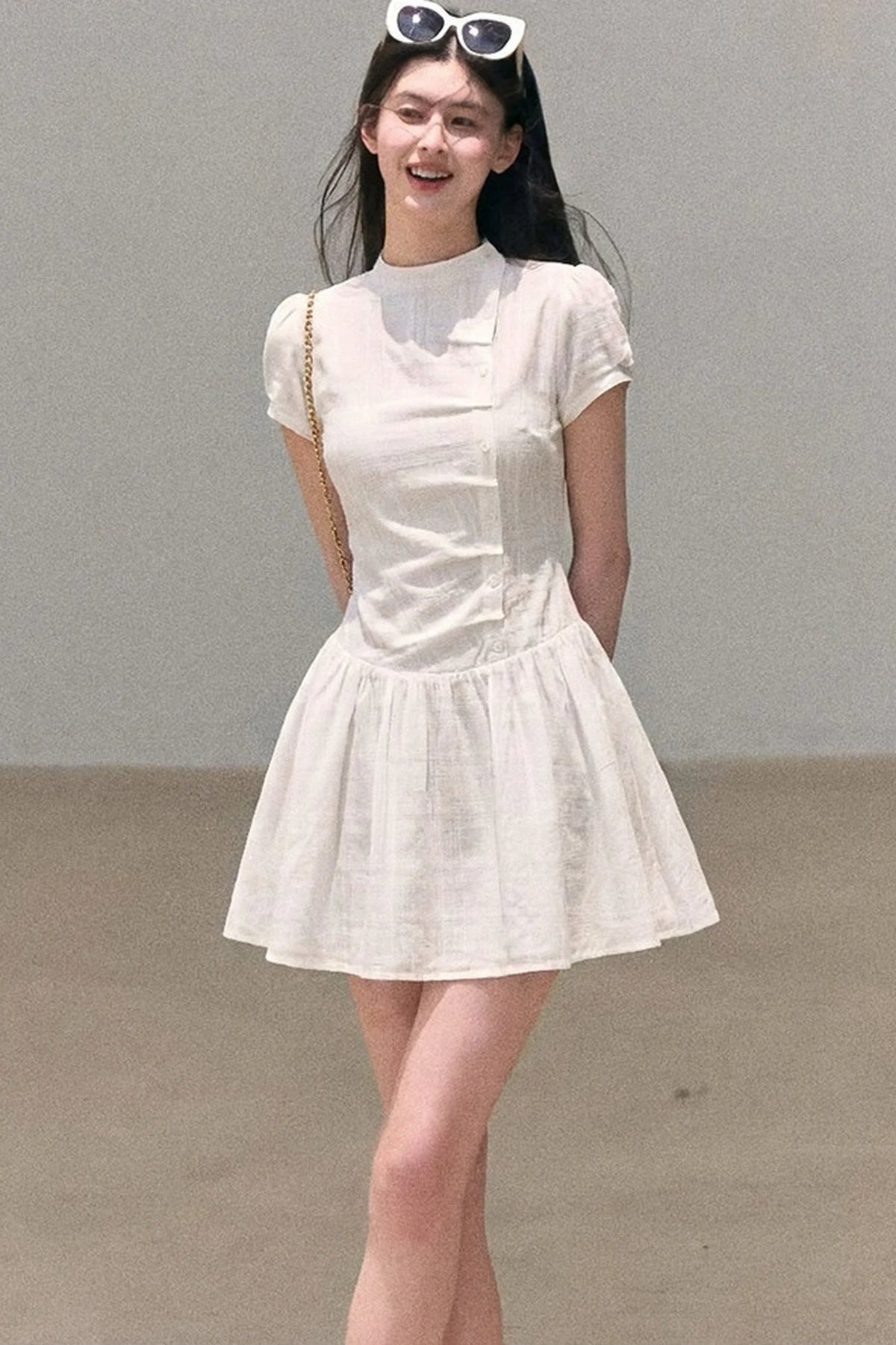Plaid Puff Sleeve Dress