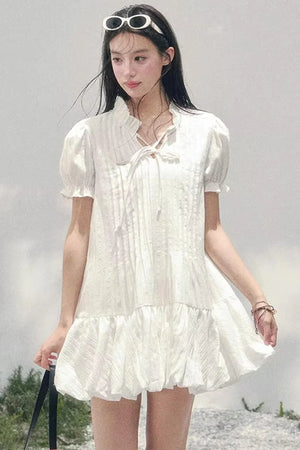 Plaid Puff Sleeve Dress