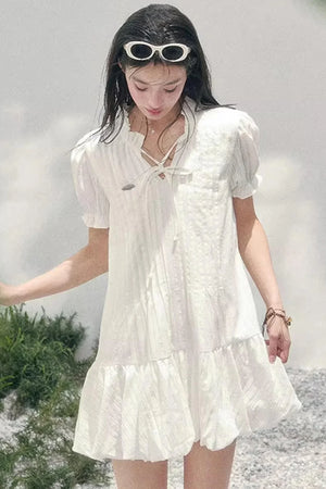Plaid Puff Sleeve Dress