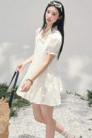 Plaid Puff Sleeve Dress