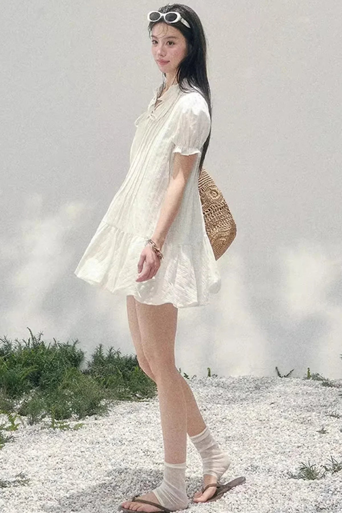 Plaid Puff Sleeve Dress