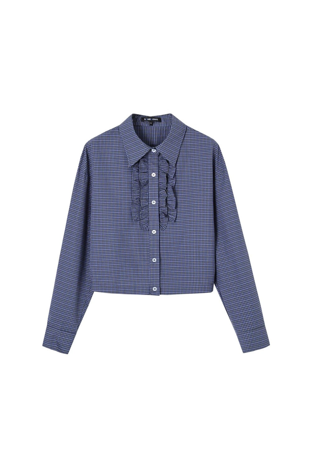 Plaid Ruffled Shirt and Cake Skirt Set-Up
