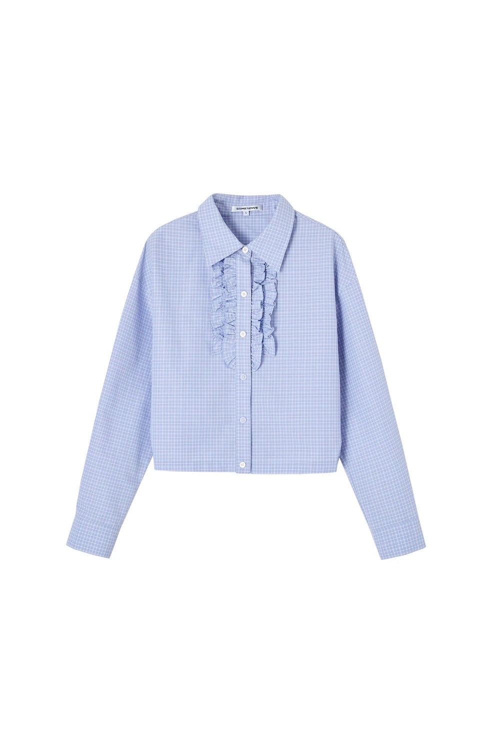 Plaid Ruffled Shirt and Cake Skirt Set-Up