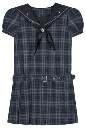 Plaid Sailor Collar Dress
