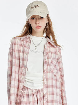 Plaid Shirt With Shorts Pants Set-Up