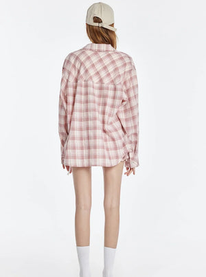 Plaid Shirt With Shorts Pants Set-Up
