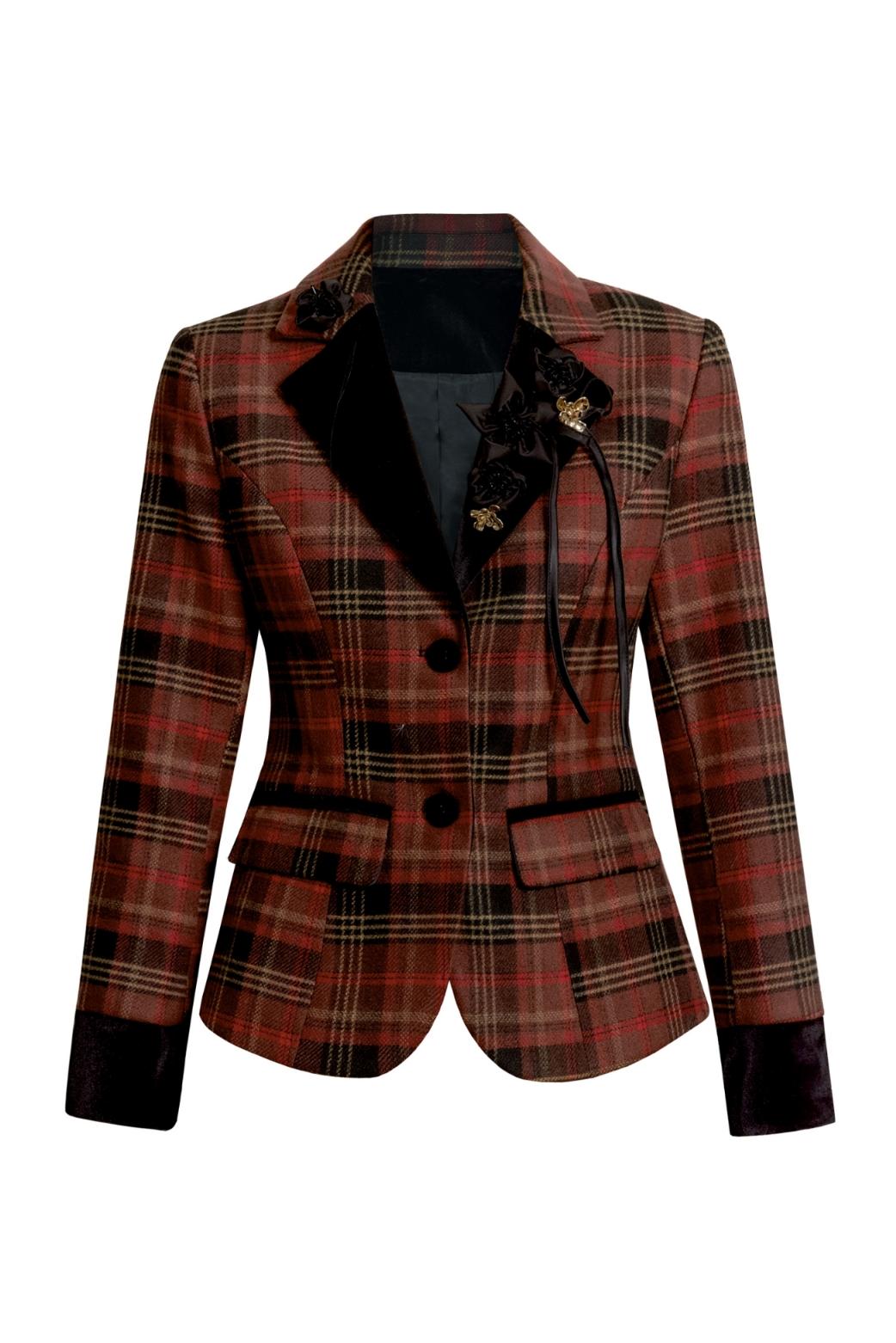 Plaid Slimming Waist Shirt & Skirt Set-Up