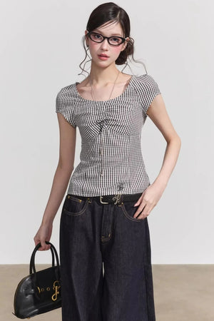 Plaid Summer Slim Top