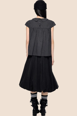 Plaid Tie Doll Collar T-Shirt Set-Up