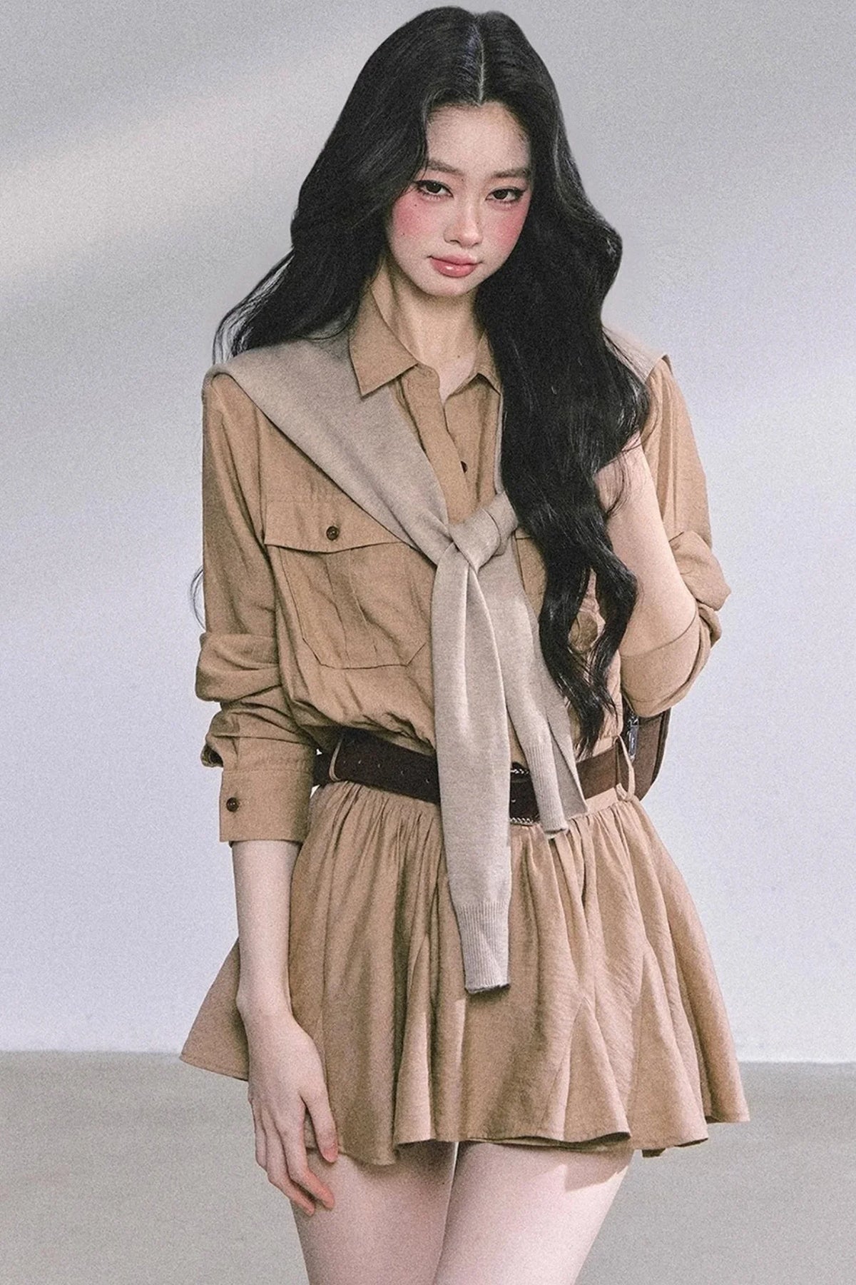 Plaid Two-Piece Winter Dress Set-Up