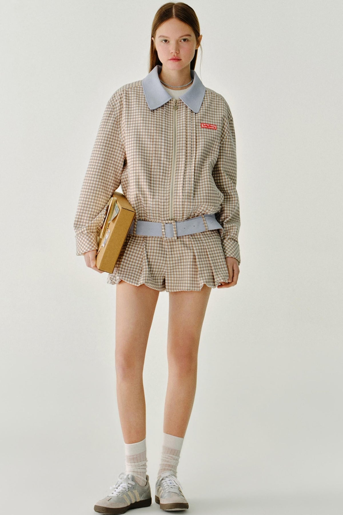 Plaid Versatile Contrasting A-Line Shorts