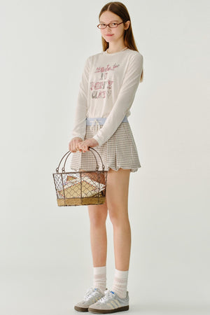 Plaid Versatile Contrasting A-Line Shorts