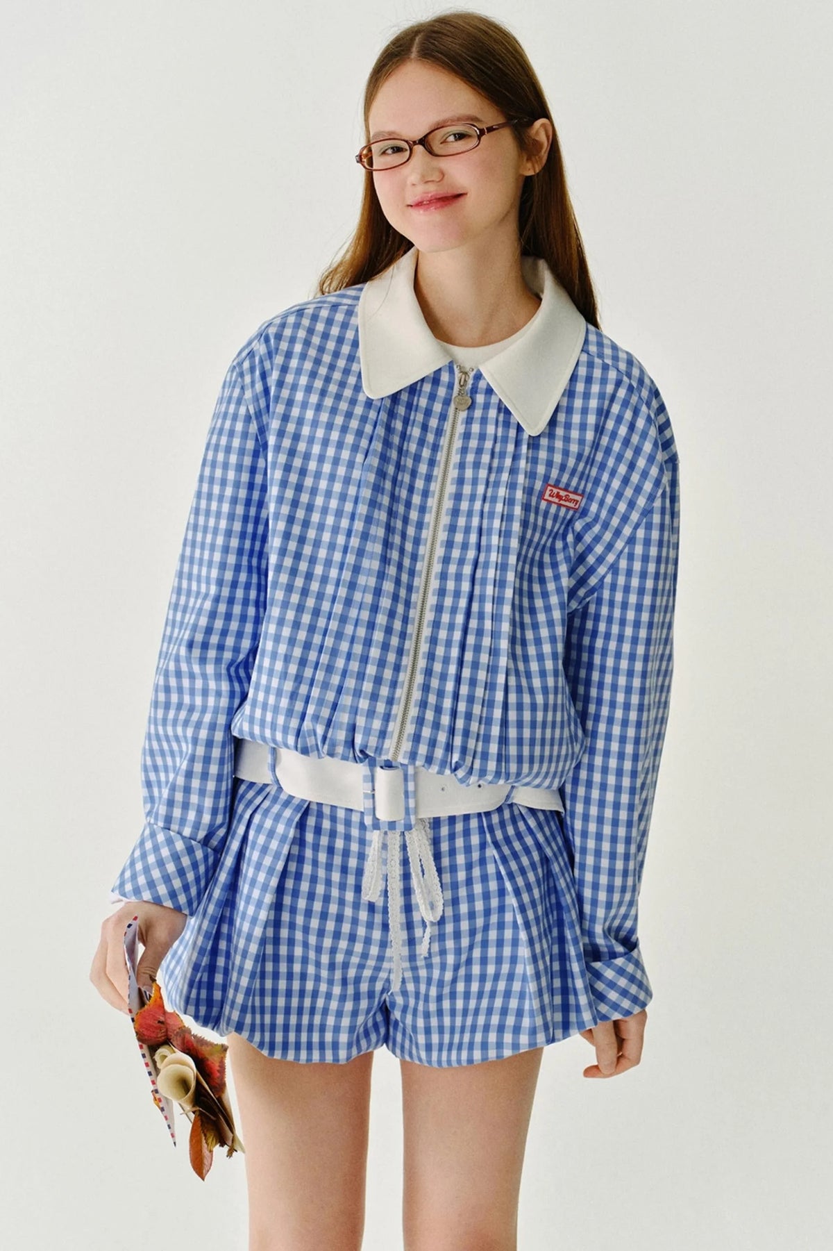 Plaid Versatile Contrasting A-Line Shorts