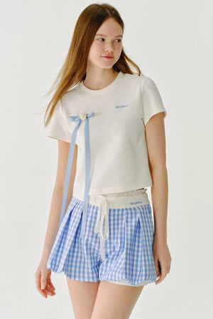 Plaid Versatile Contrasting A-Line Shorts