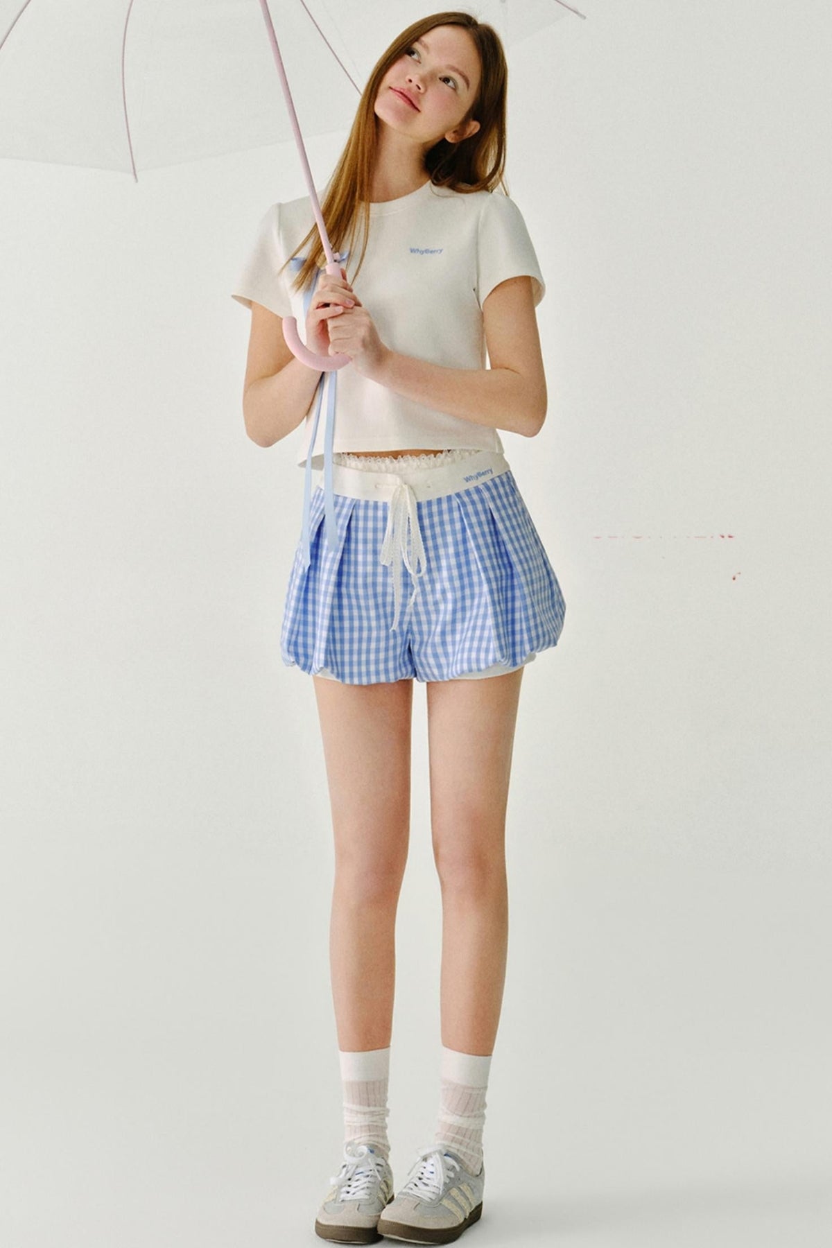Plaid Versatile Contrasting A-Line Shorts