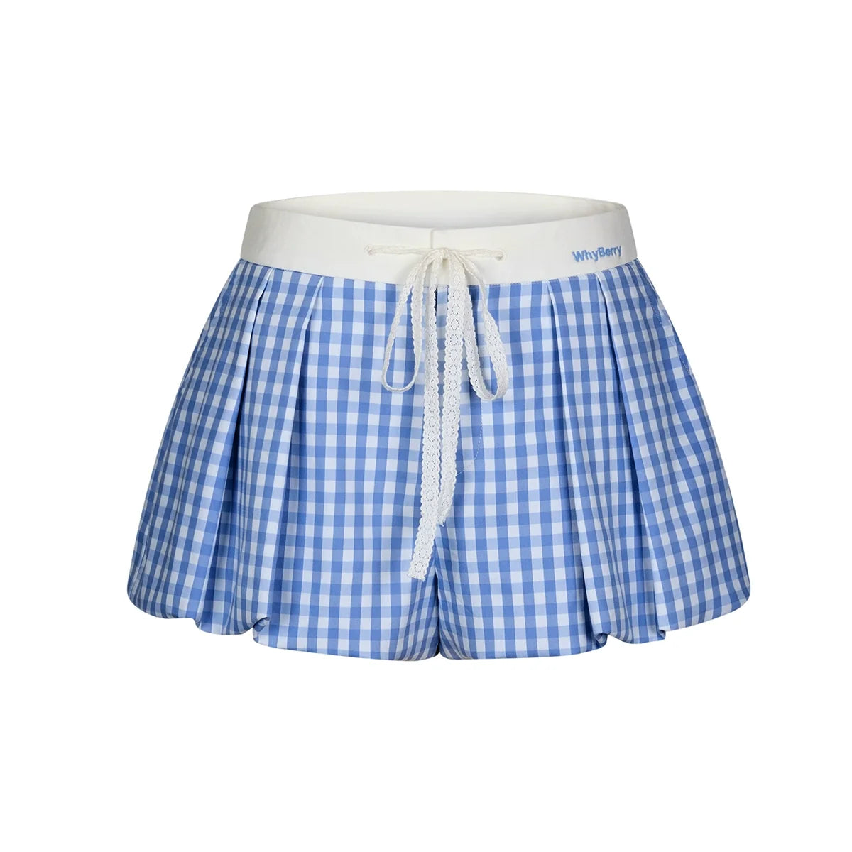 Plaid Versatile Contrasting A-Line Shorts