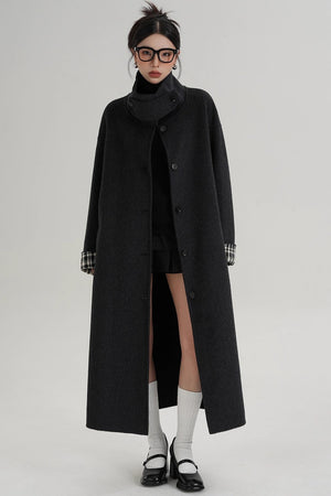 Plaid Wool Coat