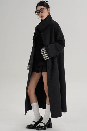 Plaid Wool Coat