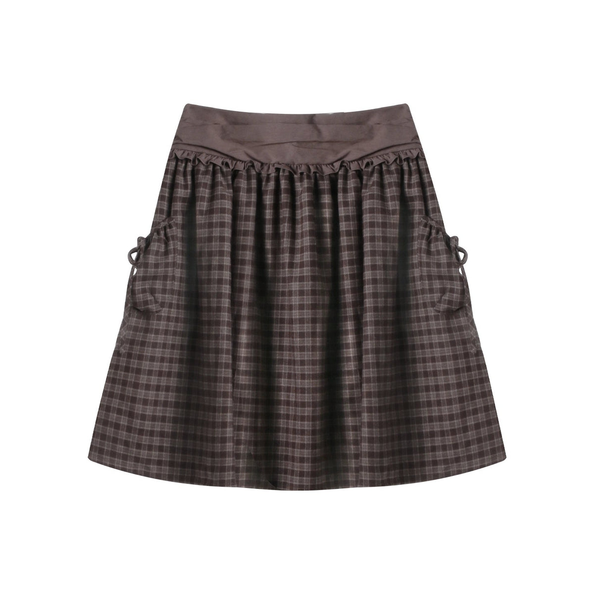 Plaid Woolen Midi Skirt