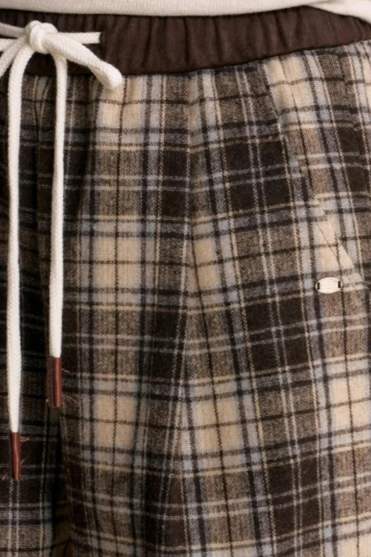 Plaid Woolen Wide-Leg Trousers