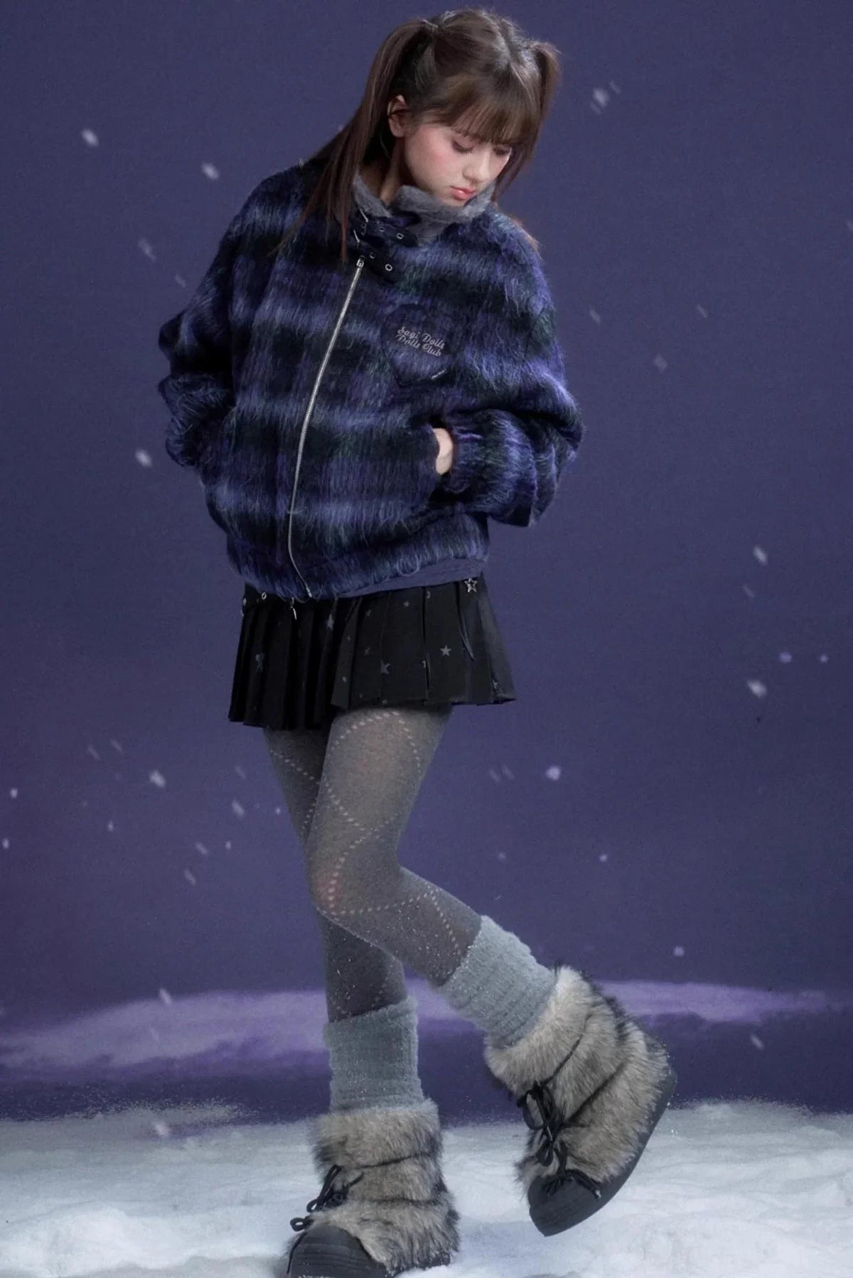 Plaid Woolen Winter Coat
